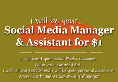 I will be your social media and community manager