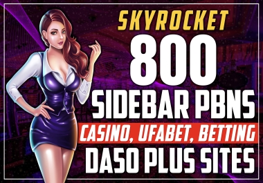 800 - Casino, Ufabet, Betting, Gambling SIDEBAR PBN's BACKLINKS WITH DA50 Plus SITES