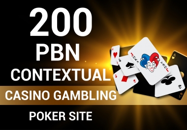 Rank - 1 Your website Casino,Poker,Gambling With HIgh DA PA 200 PBN's Backlinks