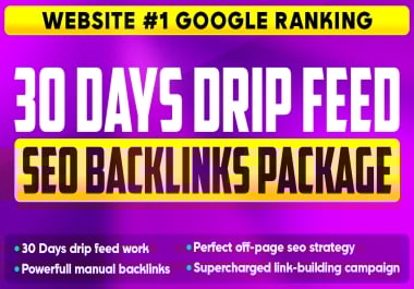 Monthly Seo Package -30 Days Drip Feed - GOOGLE RANKING 1