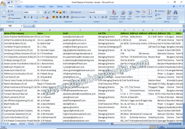 I wil provide indian email database of Industries