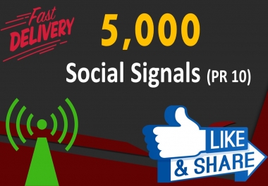 Top Platform 5,000 Real Social Signals PR10 Web Share Bookmarks