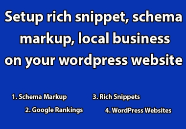 I will setup rich snippet,  schema markup,  local business on your WordPress website
