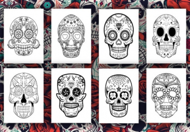50 pages sugar skull coloring pages for kids