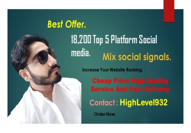 TOP 5 Platform 18,200 Mix Social Signals Lifetime Guarantee Backlinks SEO Boost Website Your Ranking
