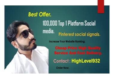 TOP 1 100,000 Pinterest Social Signals Lifetime Guarantee Backlinks SEO Boost Website Your Ranking