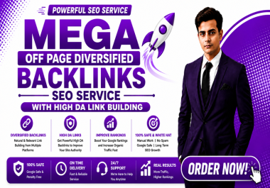 Mega off page diversified backlinks SEO service with high da link building
