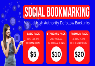 High Authority Social bookmarks SEO Backlinks to get organic traffic