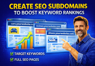 I will create 3 keyword targeted SEO subdomains with full optimized pages