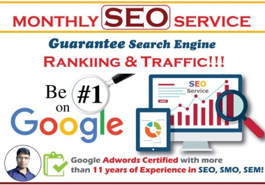 Monthly SEO Service for 5 Keywords - Guaranteed 1st Page Ranking
