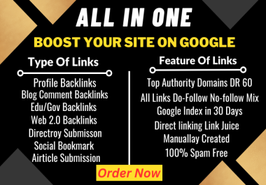 Shoot Your Site Google Top with High Domain Authority All in One Backlinks and Get Boost on Google
