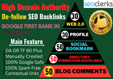 I will do 200 High Quality Manual SEO Backlinks From High domain Authority sites DA DR 90 plus