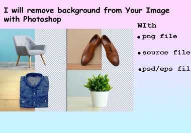 I will remove Background from your Image with Photoshop