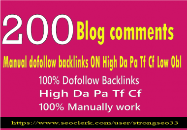 do 200 blog comment on high da pa tf cf and low obl