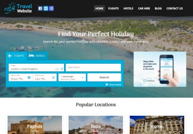 Start Your Own Travel Comparison Website - Installation,  Domain and First Month of Hosting Included