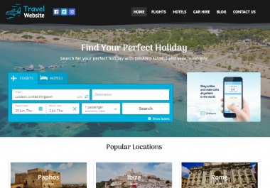 Start Your Own Travel Comparison Website - Installation,  Domain and First Month of Hosting Included