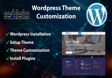 I can WordPress,  themes install,  customization plugin setup