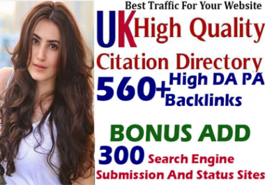 do 560 high authority UK directory submission and 400 search engine submission
