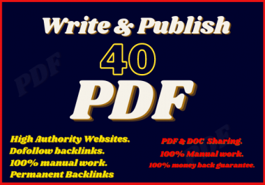 Manually create and upload 40 PDF in high authority site