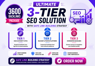 Ultimate 3-Tier SEO Solution with 3600 Backlinks Package and Safe Link Building Strategy
