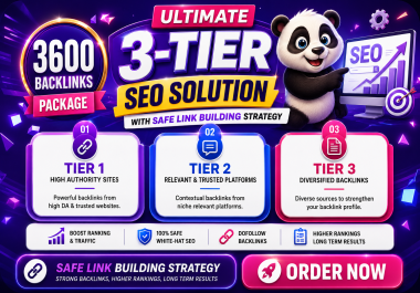 Ultimate Multi Tier 3 SEO Solution with 3600 Backlinks Package and Safe Link Building Strategy