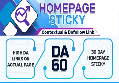Accept 30 Homepage STICKY POST On high DA50+ PBN backlinks for 30 days