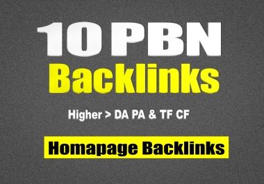 10 Homepage PBN dofollow Backlinks from High TF , CF and DA , PA Domains