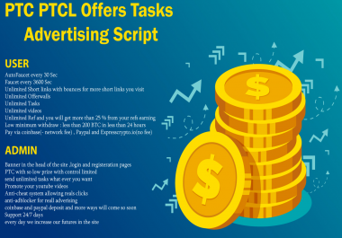 EasyClicks GPT script PTC,  PTCL,  Offers,  Tasks,  Gaming,  and Advertising Features
