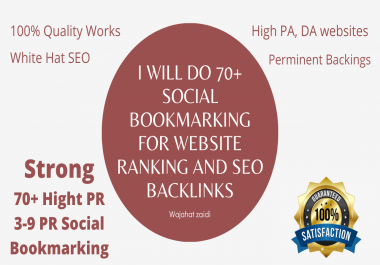 I Will Do 70+ Social Bookmarking For Website Ranking And SEO Backlinks