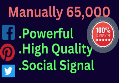 Manually 65000 Social Signals from Authority Social Media sites to prove my work on Google Ranking