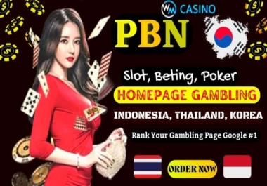 Rank Your Korean,  Thai,  Indonesian Website 200 PBN DA 50+ Casino UFAbet slot Gambling links