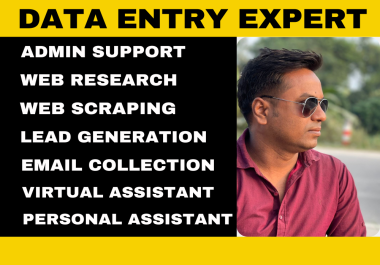 Data entry,  Virtual assistant,  Web research,  and B2B lead generation