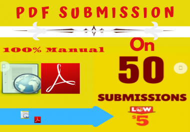 Manually PDF Submission or Marketing on 50 High DA Popular Sites