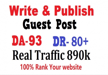 Write & Publish high quality guest post on DA-93 real blog traffic 890k