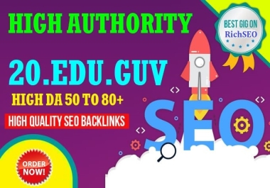 Get 20. Edu. Gov UNIQUE Domains Safe SEO Backlinks For boost 1st ranking