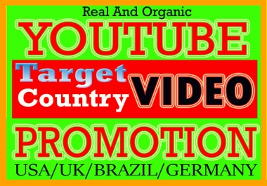 I will Do Target Country YouTube Video Promotion USA,  UK,  CANADA Via Genuine User