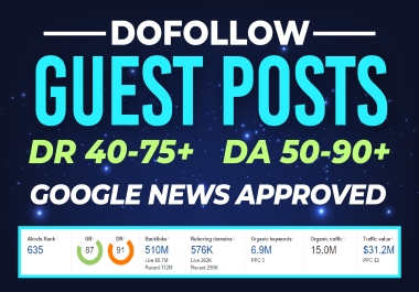 Write & Publish Guest Posts on Google News Approved High Ranked Website