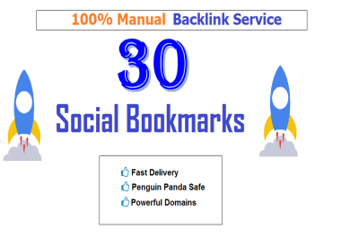 Create Manually 30 High quality Social Bookmarking 