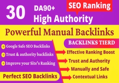 30 DA90+ SEO Backlinks For google ranking