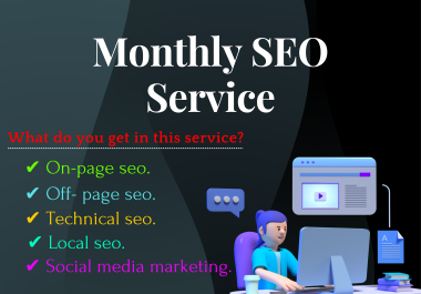 I will do white hat monthly SEO service for Google 1st ranking