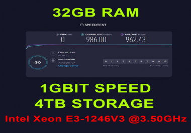 Dedicated server Quad Core Intel Xeon E3-1246V3 3.50GHz,  32GB ram,  4TB HDD