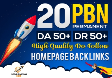 Build 20 Homepage PBN Permanent Links DA50+ DR50+ High Quality Dofollow Backlinks