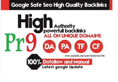 Provide You 50 USA & UK PR9 SEO High Authority Manual Backlinks