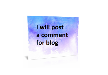 I will post a comment for 10 blogs