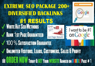【Extreme Seo Package】200+Huge Diversity Backlink From Different Platform Google #1 Ranking