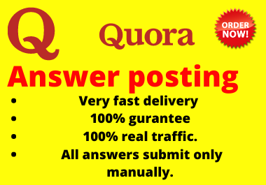 Promote your website 10 high quality Quora Answer posting
