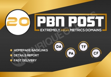 Build 20 PBN DA 30+ With Low Spam Score Homepage Backlinks