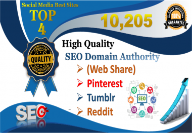 TOP 4 Platform 10,205 Pinterest/Web share/Reddit/Tumblr Social Signals Help To Increase Website SEO