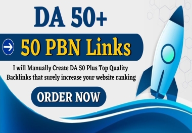 Powerful 50 Homepage PBN Backlinks From Powerful Domain Authority DA 50+ Websites