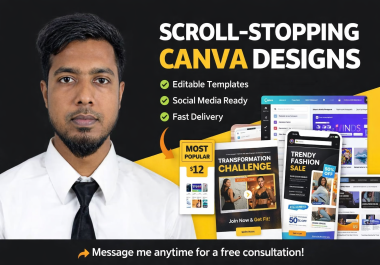 I will create eye-catching Canva templates for your brand